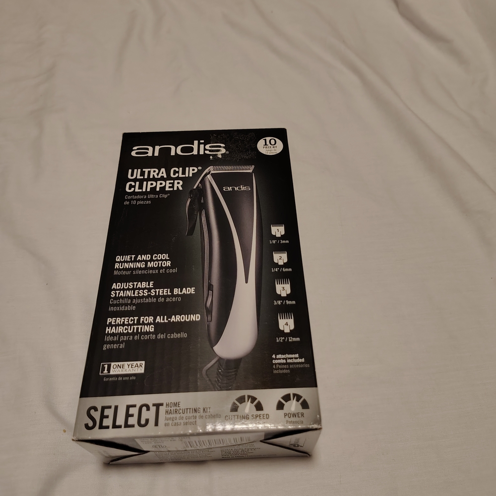 Andis Ultra Clip Clipper - Black and White Design